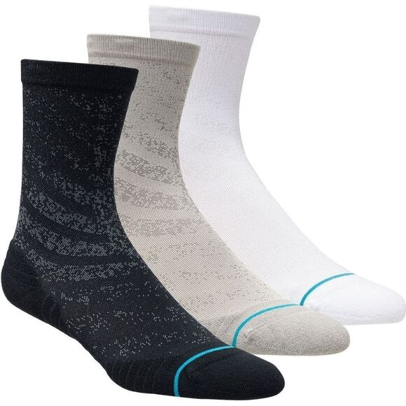 Stance Run Lt Crew Running Socks 3 Pack Black White Heather Grey Medium M 6-8.5 - Picture 2 of 7